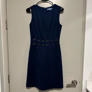 Antonio Melani Blue Faux Suede Sleeveless Fit and Flare Dress size 2